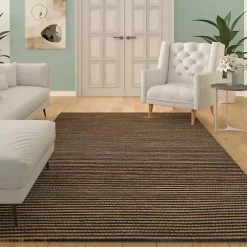 Kirklands Home Area Rugs|Navy Jute and Wool Woven Area Rug, 5x8