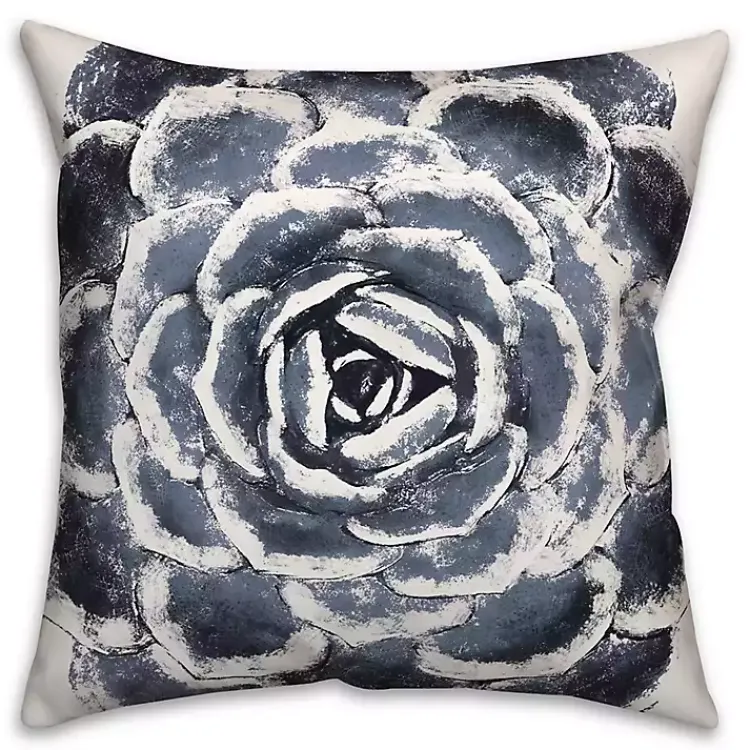 Navy Large Succulent Pillow Pillows