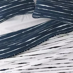 Kirklands Home Quilts|Navy Linear Reversible 3-pc. Queen Quilt Set