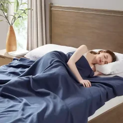 Best Navy Liquid Cotton Full/Queen Blanket Blankets & Throws