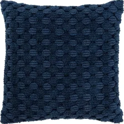 Clearance Navy Looped Cotton Throw Pillow Pillows