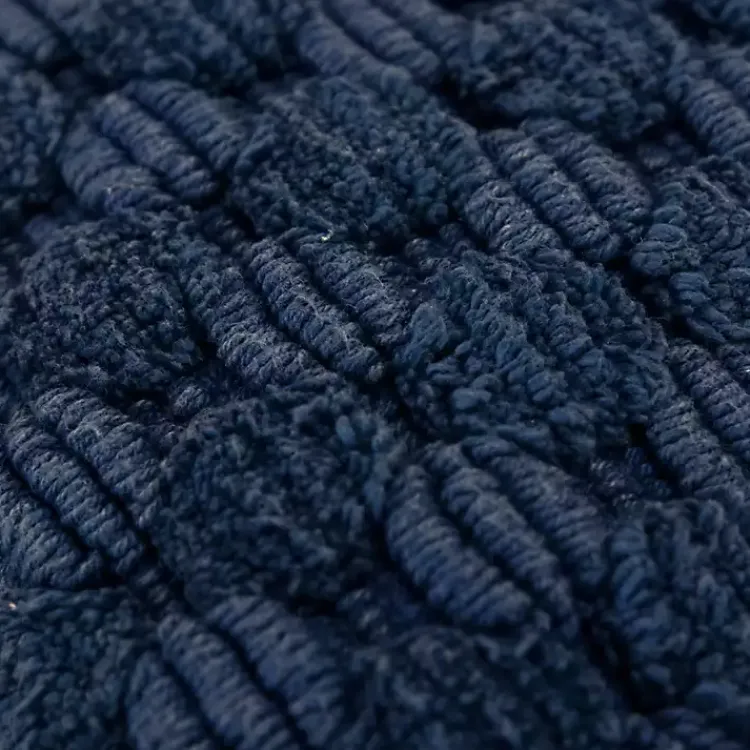 Clearance Navy Looped Cotton Throw Pillow Pillows