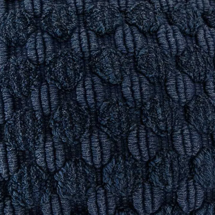 Clearance Navy Looped Cotton Throw Pillow Pillows