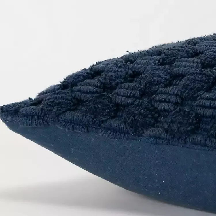 Clearance Navy Looped Cotton Throw Pillow Pillows