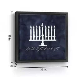 Best Navy Menorah Framed Hanukkah Wall Art Hanukkah Decorations