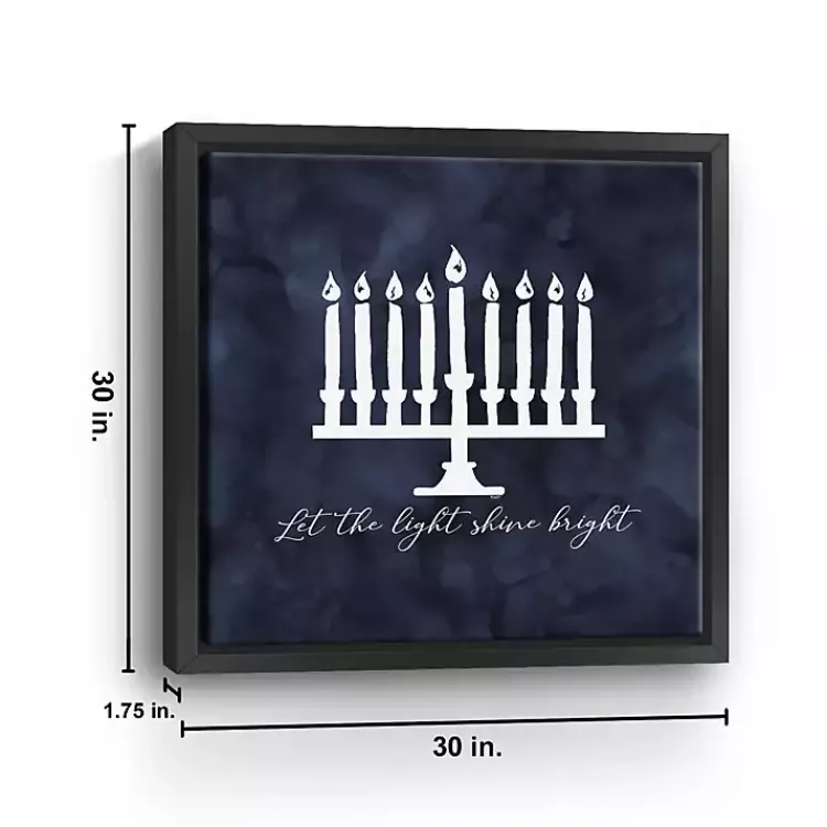 Best Navy Menorah Framed Hanukkah Wall Art Hanukkah Decorations
