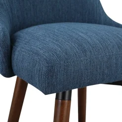 Kirklands Home Bar Stools & Counter Height Stools|Navy Mid-Century Modern Swivel Counter Stool Blue