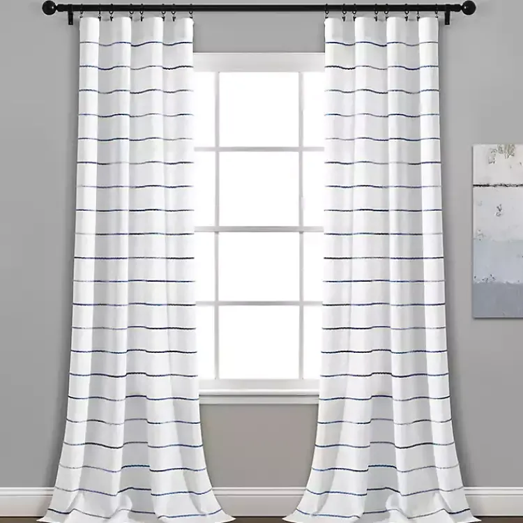 Kirklands Home Curtains & Drapes|Navy Ombre Stripe Curtain Panel Set, 84 in.