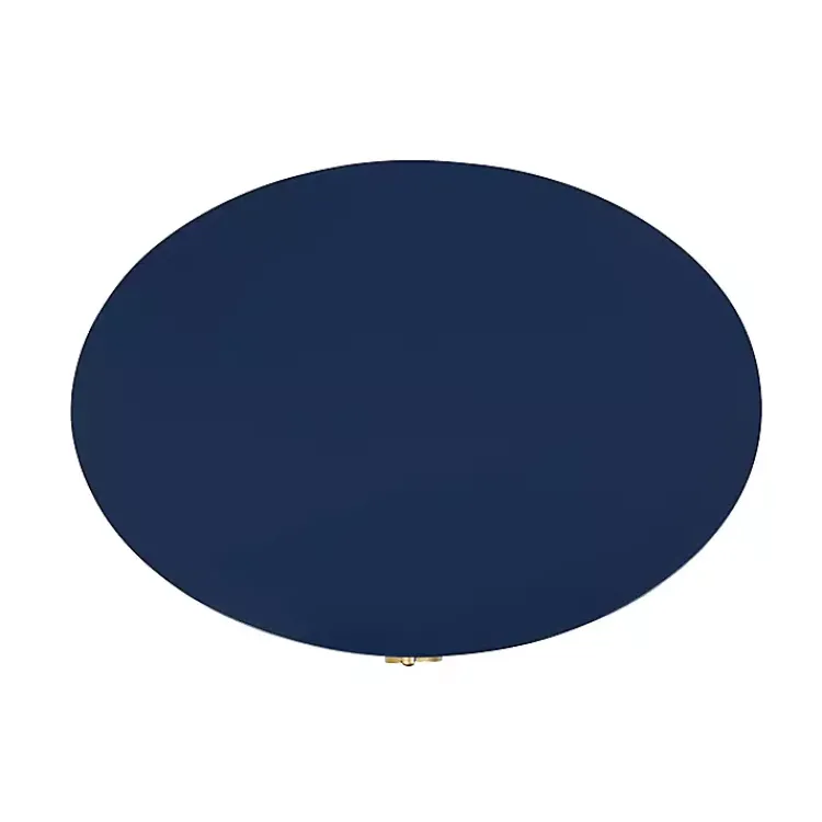 Kirklands Home Accent & End Tables|Navy Oval Decklyn Accent Table Blue