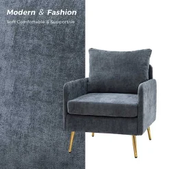 Kirklands Home Accent Chairs|Navy Penny Upholstered Accent Chair Blue