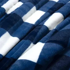 Kirklands Home Comforters|Navy Plaid Faux Fur 3-pc. Full/Queen Comforter Set