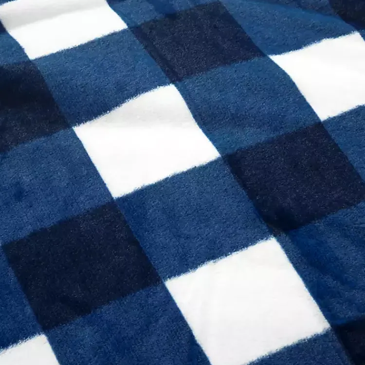 Kirklands Home Comforters|Navy Plaid Faux Fur 3-pc. King Comforter Set