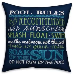 Kirklands Home Outdoor Cushions & Pillows|Navy Pool Rules Outdoor Pillow