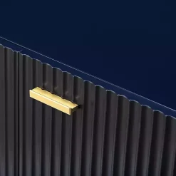 Kirklands Home Cabinets & Sideboards|Navy Ribbed Wood Sideboard Cabinet Blue