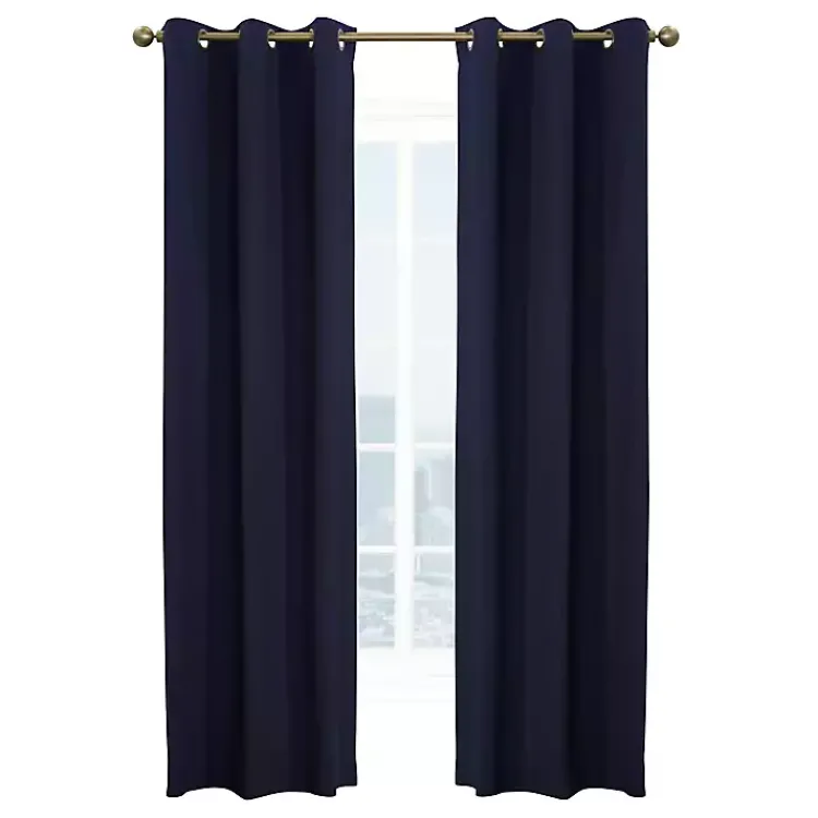 Kirklands Home Curtains & Drapes|Navy Room Darkening Curtain Panel Set, 95 in. Blue