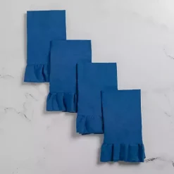 Kirklands Home Table Linens|Navy Ruffle Napkins, Set of 4 Blue