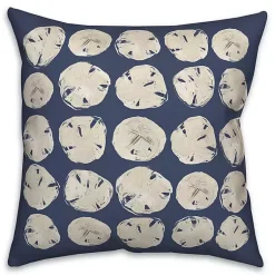 Kirklands Home Outdoor Cushions & Pillows|Navy Sand Dollar Outdoor Throw Pillow