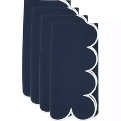 Kirklands Home Table Linens|Navy Scalloped Edge Napkins, Set of 4 Blue