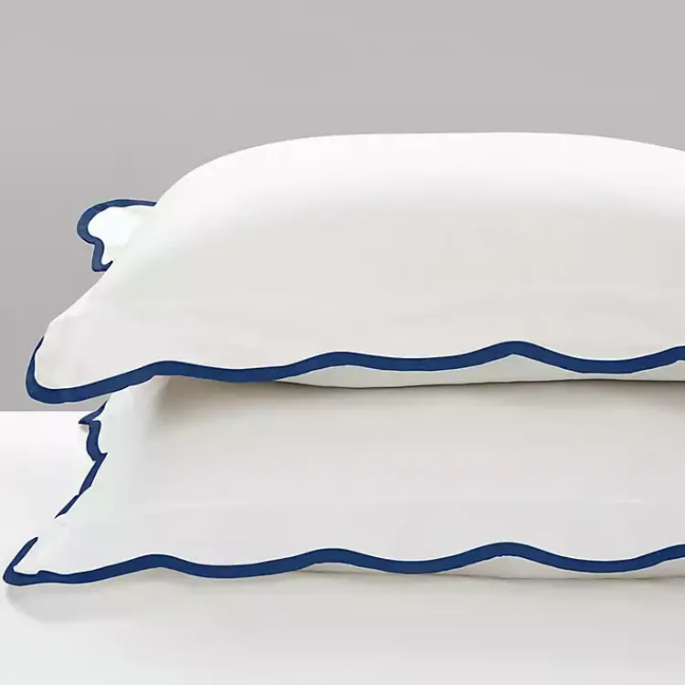 Kirklands Home Comforters|Navy Scalloped Edge 3-pc. King Comforter Set