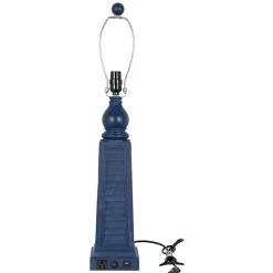 Kirklands Home Table Lamps|Navy Shutter Charging Table Lamps, Set of 2 White