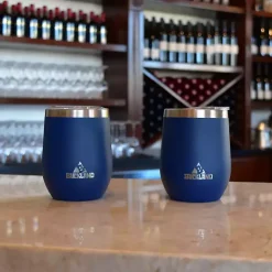 Kirklands Home Glassware & Drinkware|Navy Stainless Steel Wine Tumbler Blue