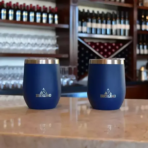 Kirklands Home Glassware & Drinkware|Navy Stainless Steel Wine Tumbler Blue
