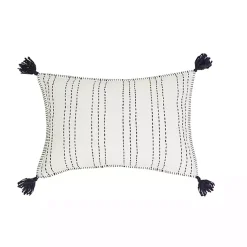 Discount Navy Stitched Stripe Lumbar Pillow Pillows