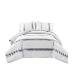 Kirklands Home Comforters|Navy Stripe 3-pc. Full/Queen Comforter Set