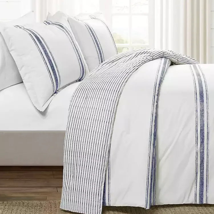 Kirklands Home Comforters|Navy Stripe 3-pc. King Comforter Set