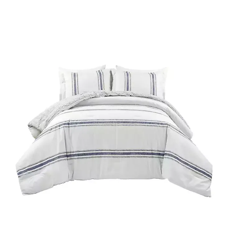 Kirklands Home Comforters|Navy Stripe 3-pc. King Comforter Set