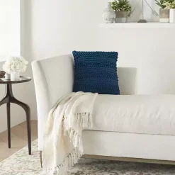 New Navy Textured Stripes Pillow Pillows
