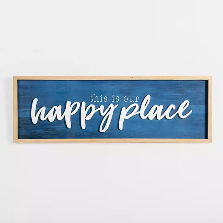 Kirklands Home Wall Quotes & Signs|Navy This is Our Happy Place Wall Plaque