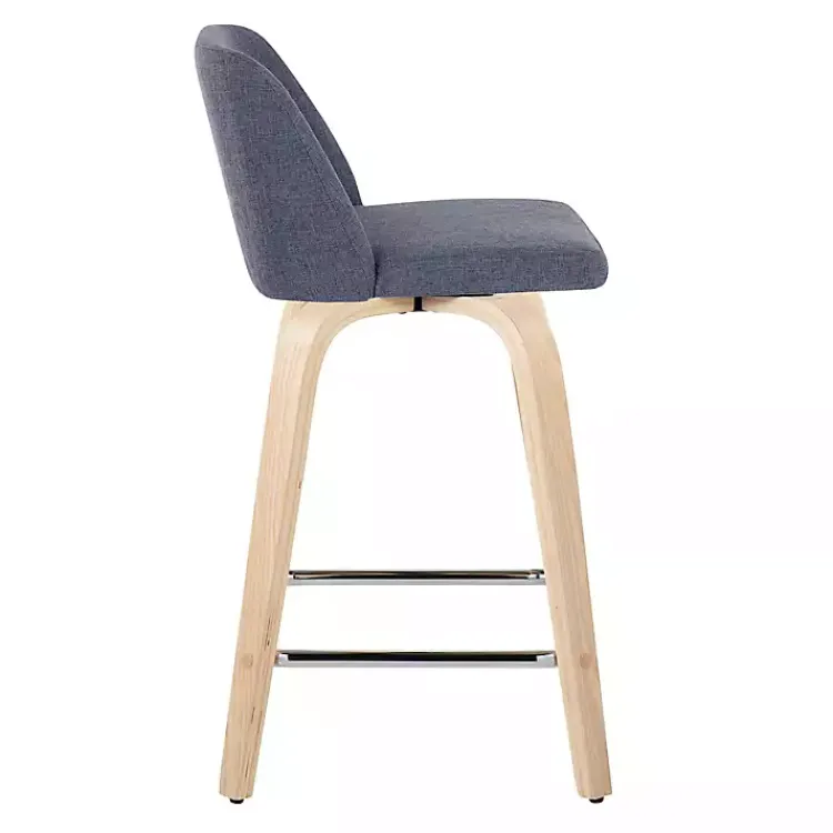 Kirklands Home Bar Stools & Counter Height Stools|Navy Torino Upholstered Counter Stools, Set of 2 Blue