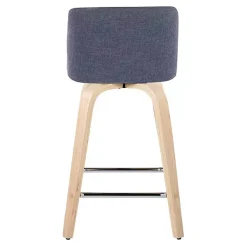 Kirklands Home Bar Stools & Counter Height Stools|Navy Torino Upholstered Counter Stools, Set of 2 Blue