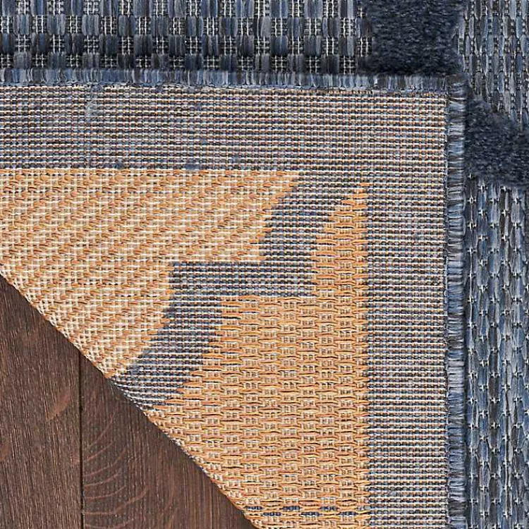 Kirklands Home Outdoor Rugs|Navy Trellis Indoor/Outdoor Area Rug, 5x7 Blue