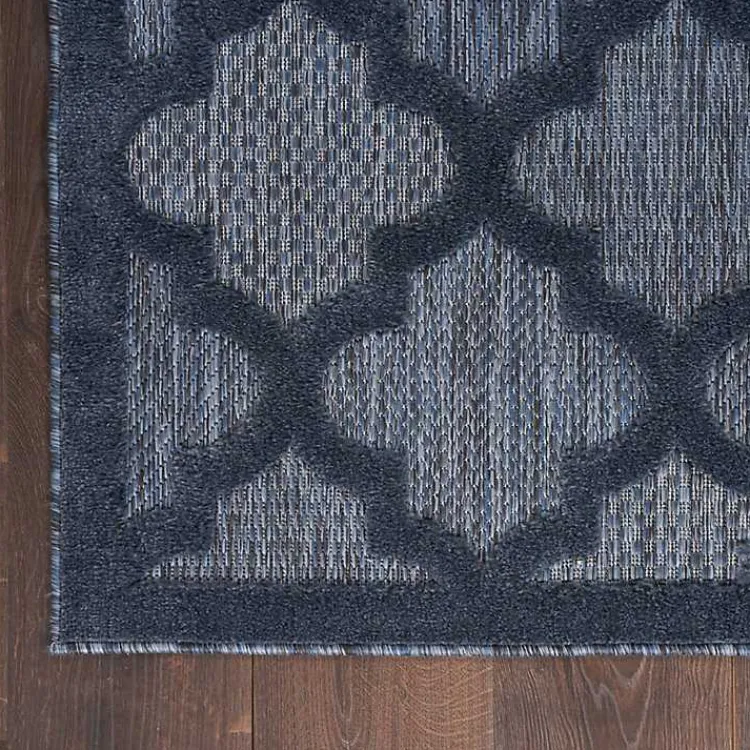 Kirklands Home Outdoor Rugs|Navy Trellis Indoor/Outdoor Area Rug, 5x7 Blue