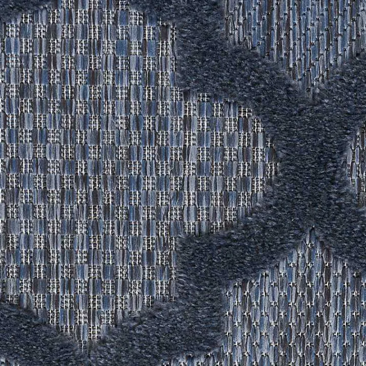 Kirklands Home Outdoor Rugs|Navy Trellis Indoor/Outdoor Area Rug, 6x9 Blue