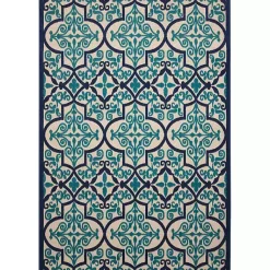 Kirklands Home Outdoor Rugs|Navy Trellis Outdoor Area Rug, 7x10