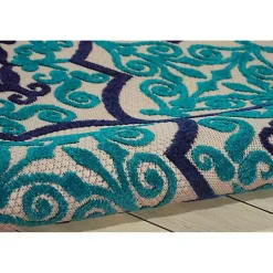 Kirklands Home Outdoor Rugs|Navy Trellis Outdoor Area Rug, 7x10