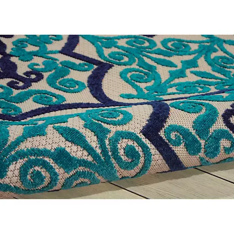 Kirklands Home Outdoor Rugs|Navy Trellis Outdoor Area Rug, 7x10