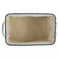 Sale Navy Trellis Paw Print Storage Basket, 16 in. Baskets & Boxes