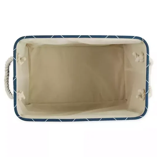 Sale Navy Trellis Paw Print Storage Basket, 16 in. Baskets & Boxes