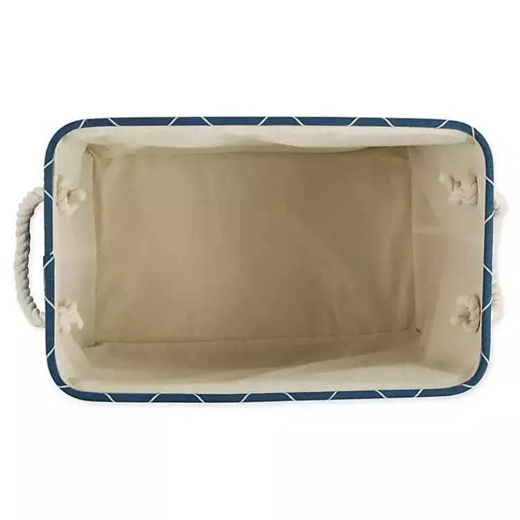 Sale Navy Trellis Paw Print Storage Basket, 16 in. Baskets & Boxes