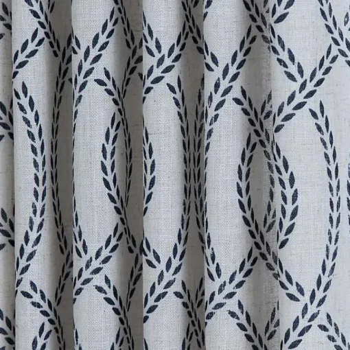 Kirklands Home Curtains & Drapes|Navy Trellis Woven Single Curtain Panel, 84 in.