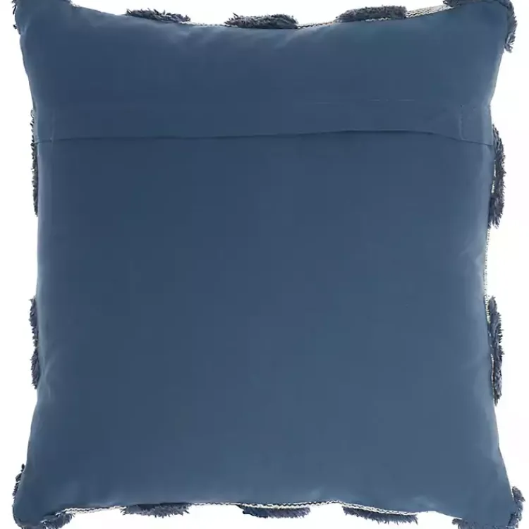 Outlet Navy Tufted Diagonal Checkers Throw Pillow Pillows