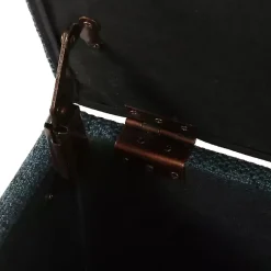 Kirklands Home Benches & Ottomans|Navy Tufted Upholstered Storage Ottoman Blue