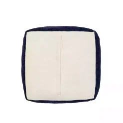 New Navy Turkish Motifs Ultra-Soft Pouf Poufs & Floor Cushions