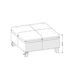 Kirklands Home Benches & Ottomans|Navy Upholstered Square Storage Ottoman Blue