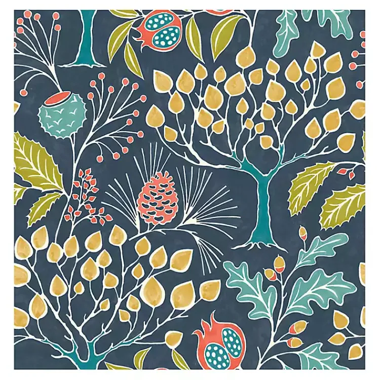 Kirklands Home Wall Murals & Wallpaper|Navy Vintage Flora Peel & Stick Wallpaper