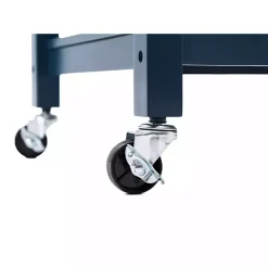 Kirklands Home Kitchen Islands & Bar Carts|Navy Wood and Stainless Steel Top Kitchen Cart Blue